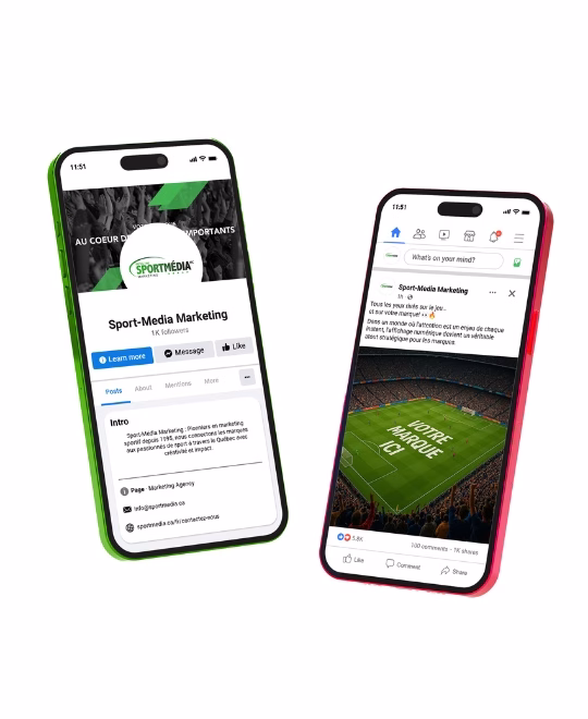 Gestion réseaux sociaux de Sport Média Marketing